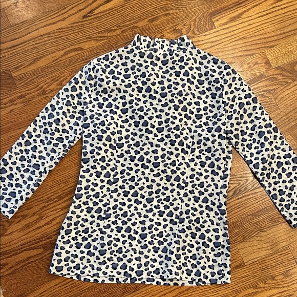 Devon Baer Navy and Leopard Print Tops - Picture 7 of 12